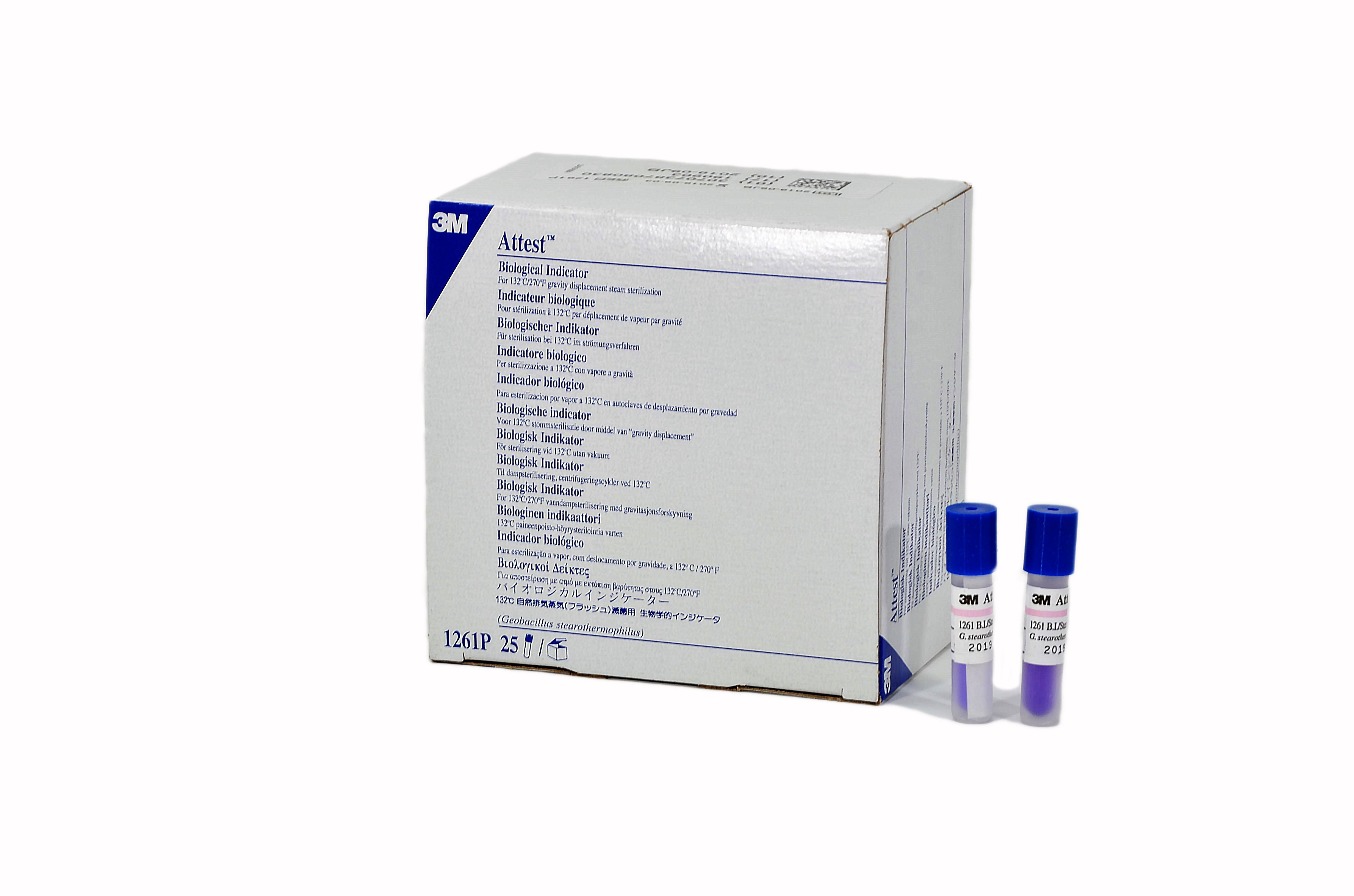3M ESPE 1261P Attest Biological Indicators Flash Gravity Steam Sterilization 25/Bx 3M ESPE 1261P Attest Biological Indicators Flash Gravity Steam Sterilization 25/Bx